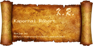 Kapornai Róbert névjegykártya