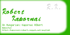 robert kapornai business card