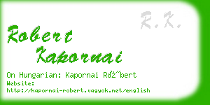 robert kapornai business card